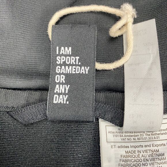 adidas Track Jacket Womens Medium Black Polyester Logo Long Sleeve Full Zipper - Picture 4 of 16